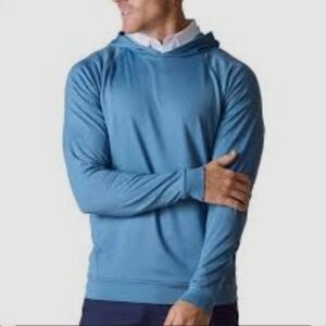 *NWT* Kenneth Cole Men's Golf Hoodie Shape Retention Stretch Light Blue, Small